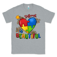 Heather Grey different is beautiful autism Classic Tee - MaliasSmallBusiness