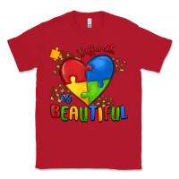 Red different is beautiful autism Classic Tee - MaliasSmallBusiness