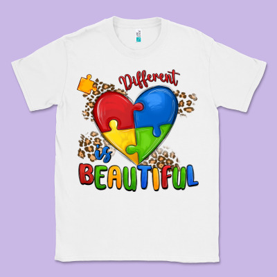 Different Is Beautiful Autism Classic Tee Designed By Maliassmallbusiness