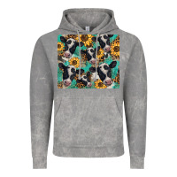 Cloud Rock western leopard sunflower black and white  cow Vintage Hoodie - BarkalooDesign