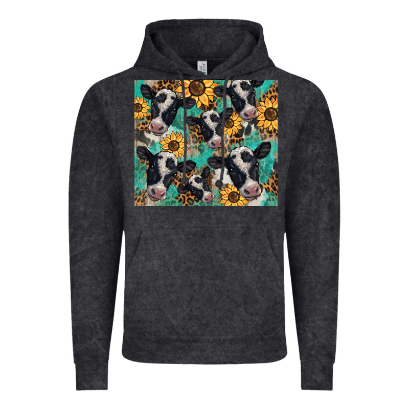 Western Leopard Sunflower Black And White  Cow Vintage Hoodie by BarkalooDesign | Teevron