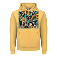 Vintage Mustard western leopard sunflower black and white  cow Vintage Hoodie - BarkalooDesign