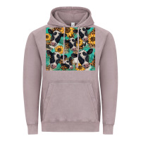 Vintage Zinc western leopard sunflower black and white  cow Vintage Hoodie - BarkalooDesign