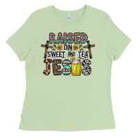 Matcha raised on sweet and tea jesus Ladies Tee - CowhideDigitalArt
