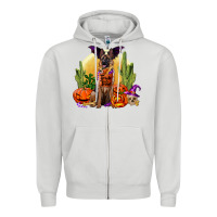 Dove Grey Halloween german shepherd Zipper Hoodie - RanaPortraitStore