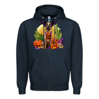 Navy Halloween german shepherd Zipper Hoodie - RanaPortraitStore