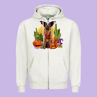 Halloween German Shepherd Zipper Hoodie Designed By Ranaportraitstore