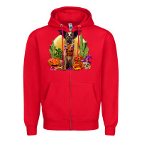 Red Halloween german shepherd Zipper Hoodie - RanaPortraitStore