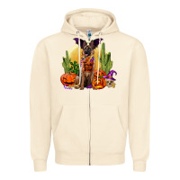 Sandshell Halloween german shepherd Zipper Hoodie - RanaPortraitStore