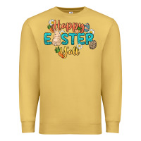 Antique Gold Happy Easter y'all Easter Day Premium Sweatshirt - HowdyJamesFarm