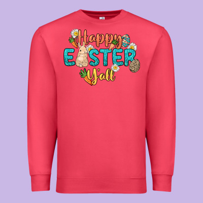 Happy Easter Y'all Easter Day Premium Sweatshirt Designed By Howdyjamesfarm