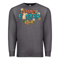 Charcoal Heather Happy Easter y'all Easter Day Premium Sweatshirt - HowdyJamesFarm
