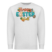 Oatmeal Heather Happy Easter y'all Easter Day Premium Sweatshirt - HowdyJamesFarm