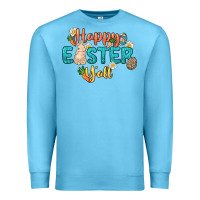 Ocean Blue Happy Easter y'all Easter Day Premium Sweatshirt - HowdyJamesFarm