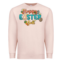 Pale Pink Happy Easter y'all Easter Day Premium Sweatshirt - HowdyJamesFarm