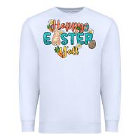White Happy Easter y'all Easter Day Premium Sweatshirt - HowdyJamesFarm