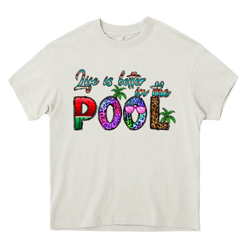Life Is Better İn The Pool Heavy Core Tee by CowhideDigitalArt | Teevron