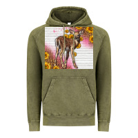 Vintage Olive Western Cute Baby Deer Fawn Vintage Hoodie - LillyAllenDesigns
