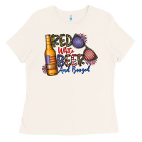 Bone red white beer and boozed Ladies Tee - CowhideDigitalArt