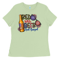 Matcha red white beer and boozed Ladies Tee - CowhideDigitalArt