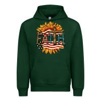 Forest Green Faith USA Urban Hoodie - FaDigitalArtStudio