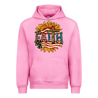 Fuchsia Pink Faith USA Urban Hoodie - FaDigitalArtStudio