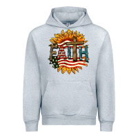 Heather Grey Faith USA Urban Hoodie - FaDigitalArtStudio