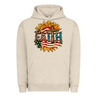 Pigment French Oak Faith USA Urban Hoodie - FaDigitalArtStudio