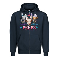 Navy Hanging With My Peeps Cows Zipper Hoodie - RanaPortraitStore