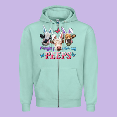 Hanging With My Peeps Cows Zipper Hoodie Designed By Ranaportraitstore
