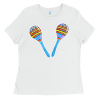 White blue maracas Ladies Tee - FaDigitalArtStudio