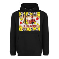 Black tis' the season softball with cowhide tumbler tbs Heavyweight Hoodie - TumblerDesignByShophia