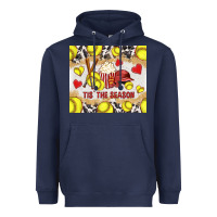 Navy tis' the season softball with cowhide tumbler tbs Heavyweight Hoodie - TumblerDesignByShophia