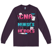 Plum cna because even nurses need heroes Long Sleeve Tee - MaliasSmallBusiness