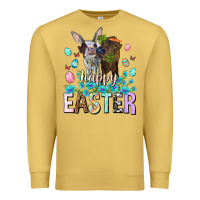Antique Gold Happy Easter Heifers Easter Day Premium Sweatshirt - HowdyJamesFarm