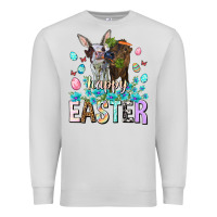 Dove Grey Happy Easter Heifers Easter Day Premium Sweatshirt - HowdyJamesFarm