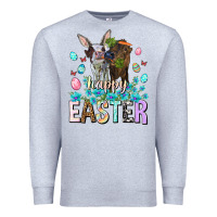 Heather Grey Happy Easter Heifers Easter Day Premium Sweatshirt - HowdyJamesFarm