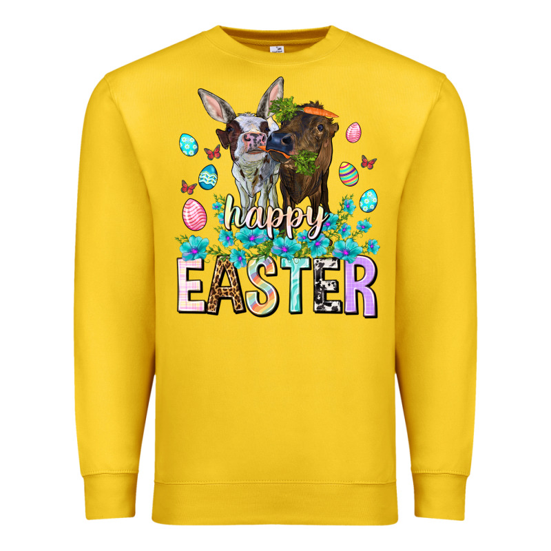 Happy Easter Heifers Easter Day Premium Sweatshirt by HowdyJamesFarm | Teevron