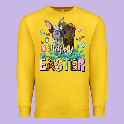 Happy Easter Heifers Easter Day Premium Sweatshirt Designed By Howdyjamesfarm
