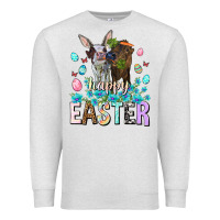 Oatmeal Heather Happy Easter Heifers Easter Day Premium Sweatshirt - HowdyJamesFarm