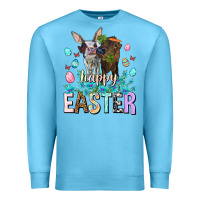 Ocean Blue Happy Easter Heifers Easter Day Premium Sweatshirt - HowdyJamesFarm