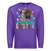 Purple Happy Easter Heifers Easter Day Premium Sweatshirt - HowdyJamesFarm