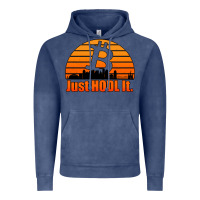 Vintage Denim just hodl it new orleans skyline retro sunset Vintage Hoodie - Jasminsmagicworld