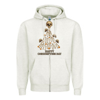 Oatmeal Heather Happy Consumption Day Zipper Hoodie - RanaPortraitStore