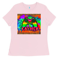 Bubblegum Pink lgbtq gaymer and gender symbol tumbler Ladies Tee - HRA Design Shop