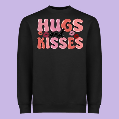 Hugs And Kisses Heavyweight Sweatshirt Designed By Maliassmallbusiness