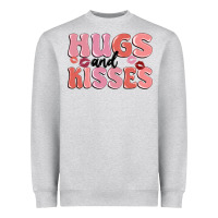 Heather Grey hugs and kisses Heavyweight Sweatshirt - MaliasSmallBusiness