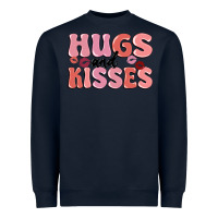 Navy hugs and kisses Heavyweight Sweatshirt - MaliasSmallBusiness