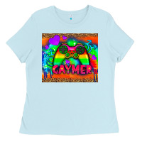 Baby Blue lgbtq gaymer and gender symbol tumbler Ladies Tee - HRA Design Shop