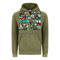 Vintage Olive western horseshoe sunflower brown cow Vintage Hoodie - BarkalooDesign